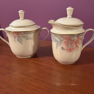 Lenox Westwood Cream and Sugar Floral Serveware Set